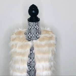 Cream & White faux fur vest